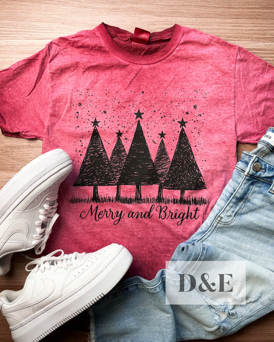 Merry & Bright Oil Wash Graphic Tee